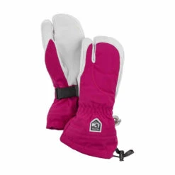Hestra Women's Heli 3 Finger Glove -Hestra Fuchsia Off white 90276.1569881505